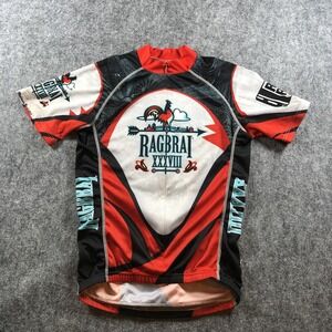 RAGBRAI XXXVIII Cycling Jersey Mens Small Red Black Bike Shirt Ride Iowa Event